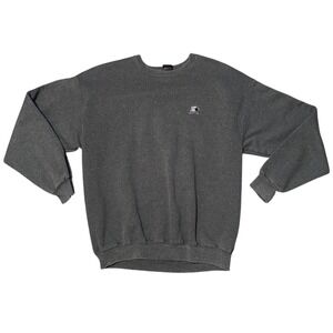 Starter Mens Large Gray Crewneck Sweatshirt Athletic Casual Pullover